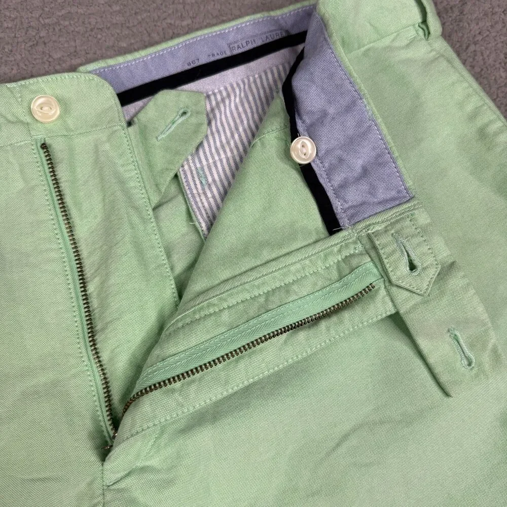 Polo Ralph Lauren Shorts Mens 40 Mint Green Oxford Cotton Chino Preppy Classic